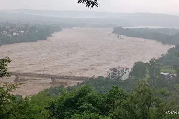 A river in spate, landslides and nature’s fury